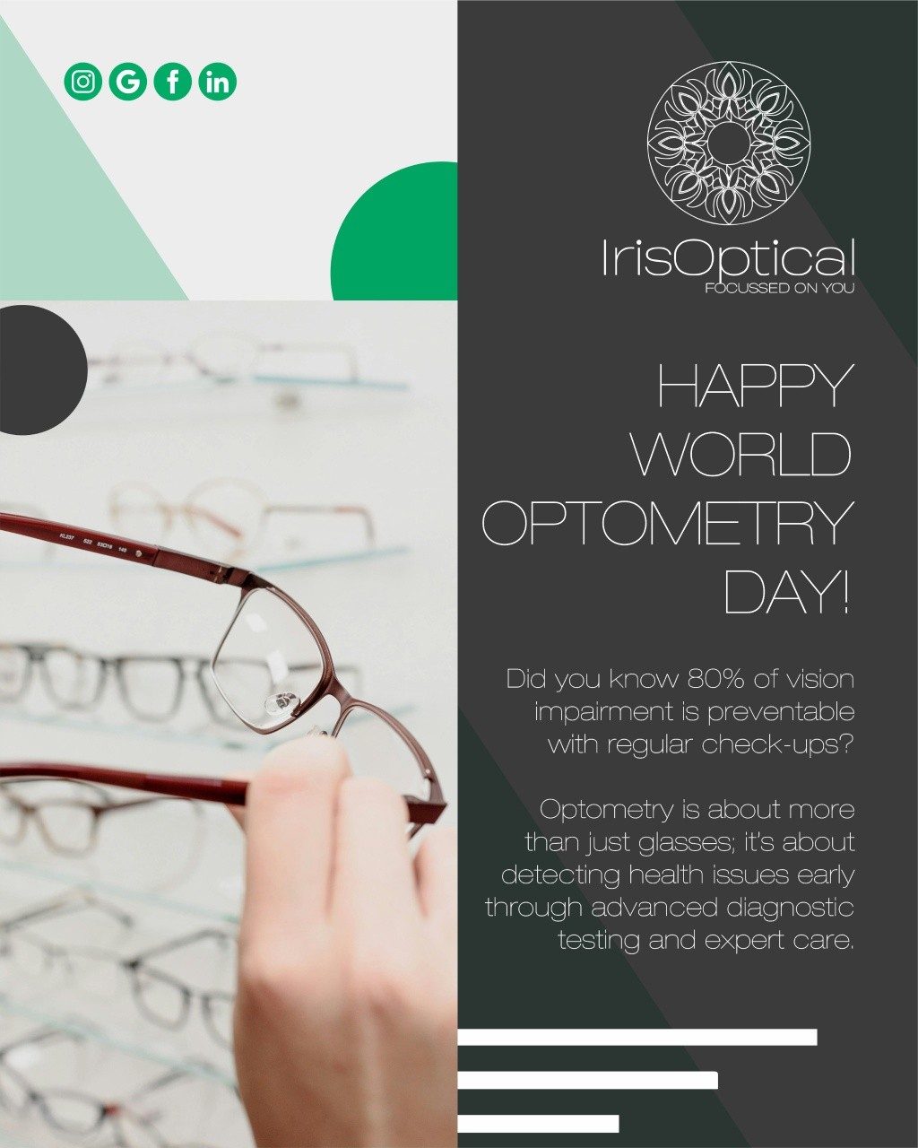 Instagram post from irisopticalza. This post is in position 1.